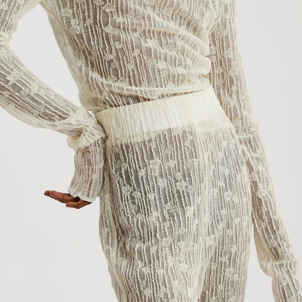 Holzweiler Sheer Lace Wool-Blend Trousers - Small - NWT